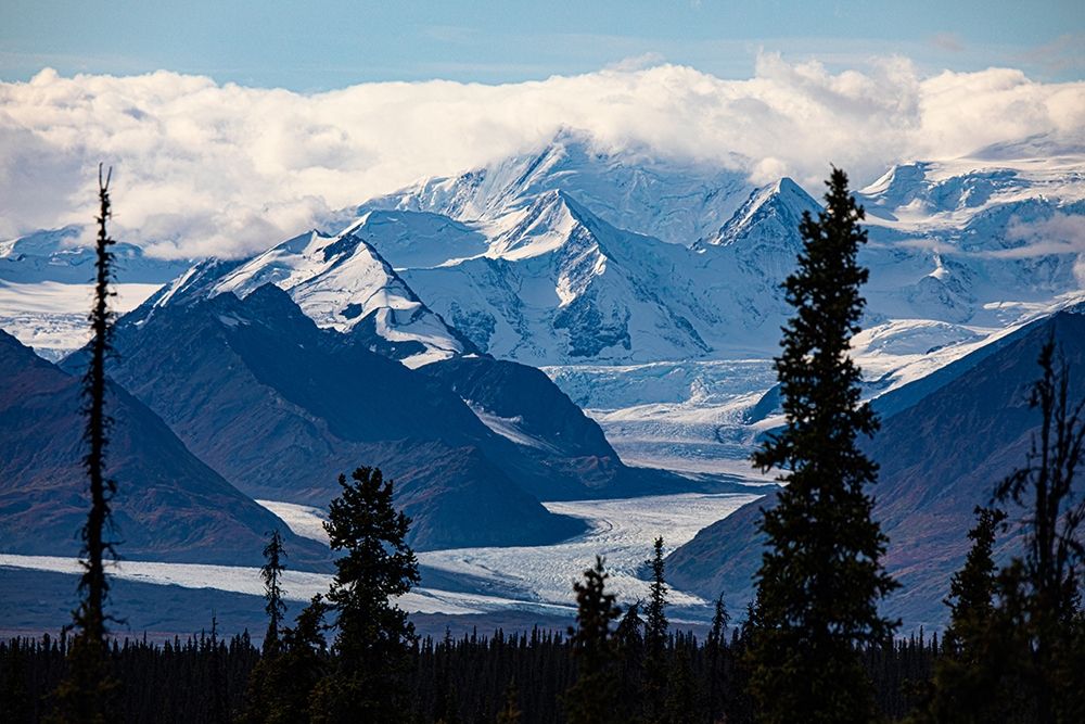Glenn Highway-Knik Glacier-Chugach mountains-Alaska-USA